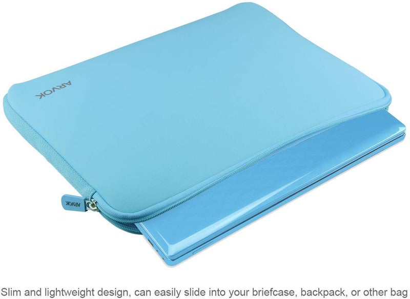 Arvok 11 11.6 12 Inch Laptop Sleeve Case for MacBook Air 12, Water-Resistant Neoprene Notebook Computer Tablet Sleeve, Carrying Bag Cover for Chromebook/HP/Dell/Lenovo/Asus/Acer, Baby Blue - Image 4